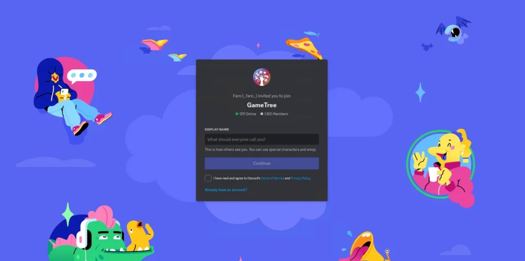 Screenshot of GameTree;s LFG Discord server