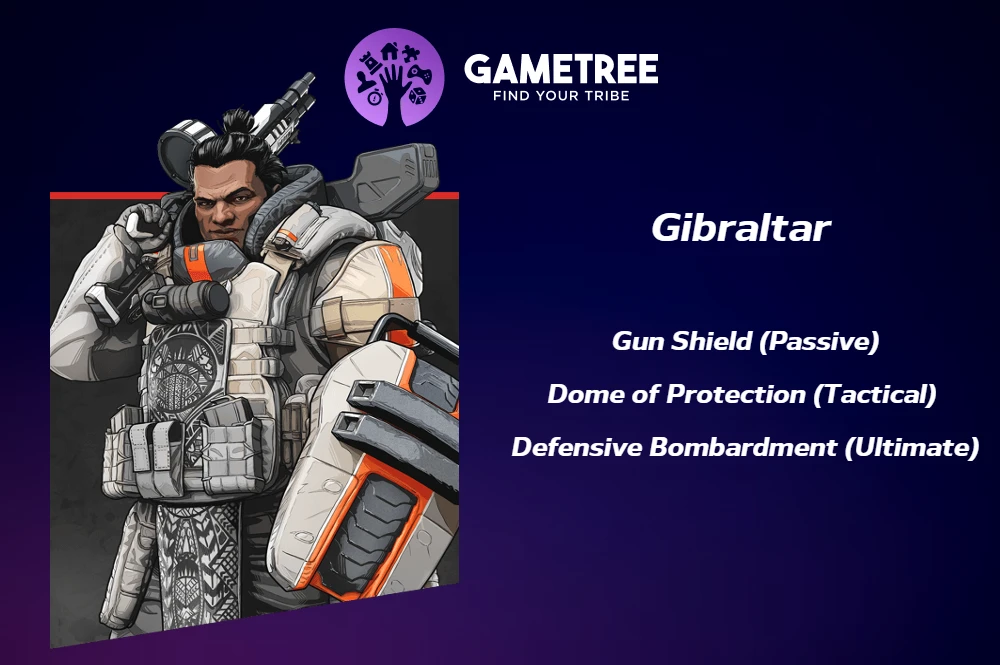 Gibraltar is the best Apex Legends character for a tank position.