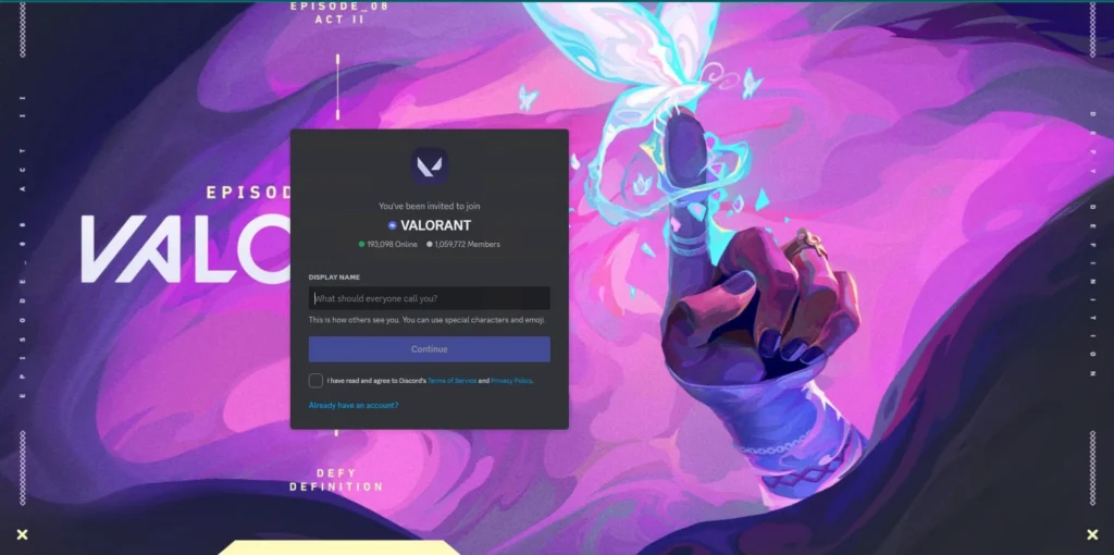 Screenshot of Official Valorant Discord Server